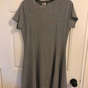 Striped Fit & Flare Dress